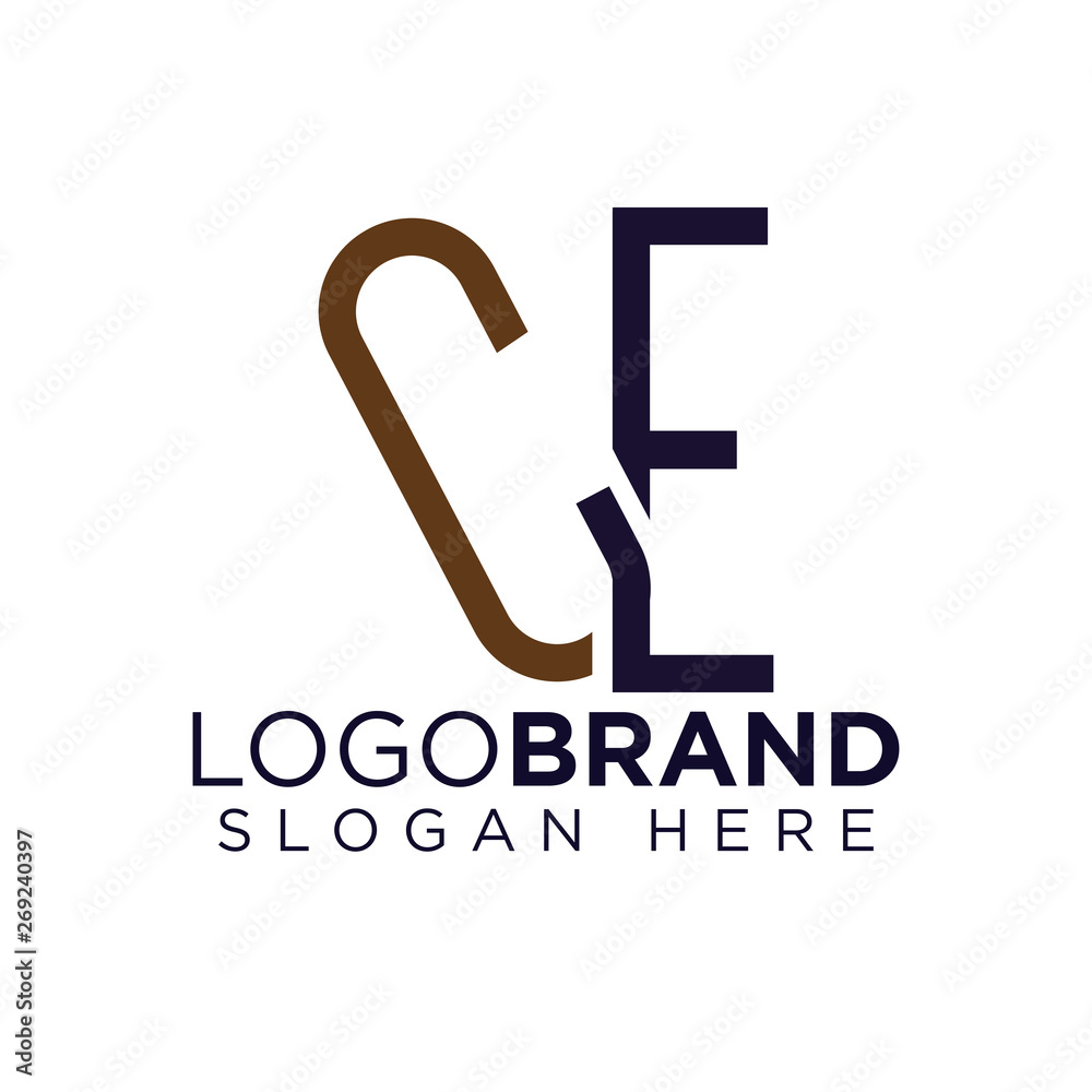CE Initial Letter Linked logo icon vector CE Initial Letter Linked logo icon vector