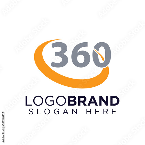 three hundred and sixty number logo vector. 360 Logo