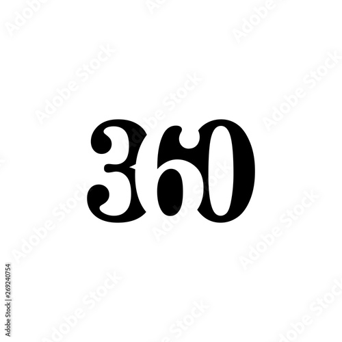 three hundred and sixty number logo vector. 360 Logo