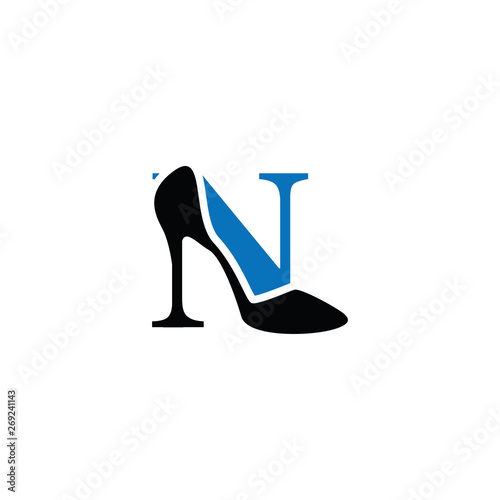N Letter With Heel Logo Vector