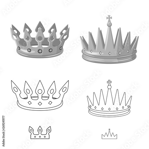 Isolated object of medieval and nobility icon. Set of medieval and monarchy vector icon for stock.