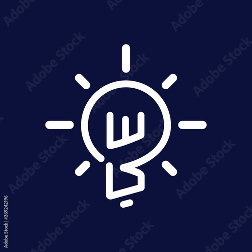 BW Initial Letter with creative bulb Logo vector
