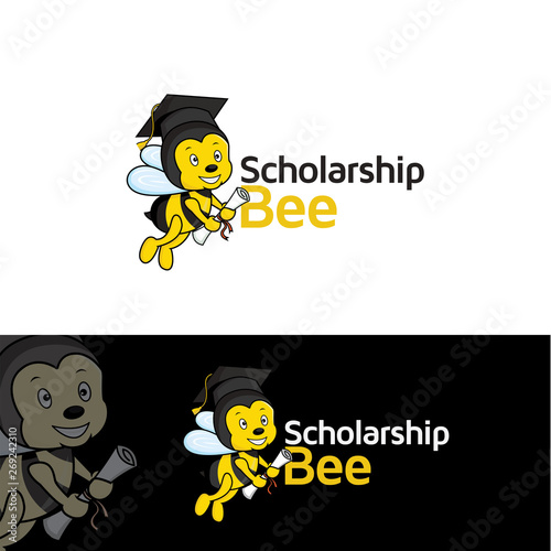 Scholarship Bee for student Logo Vector