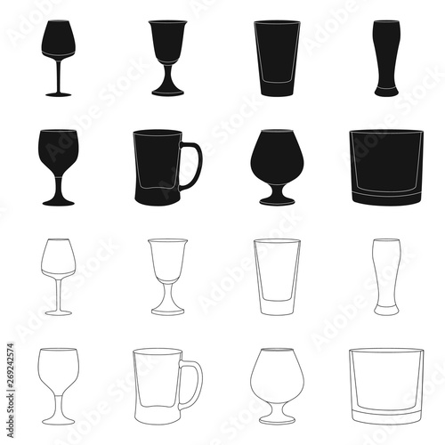 Vector illustration of form and celebration icon. Collection of form and volume stock symbol for web.