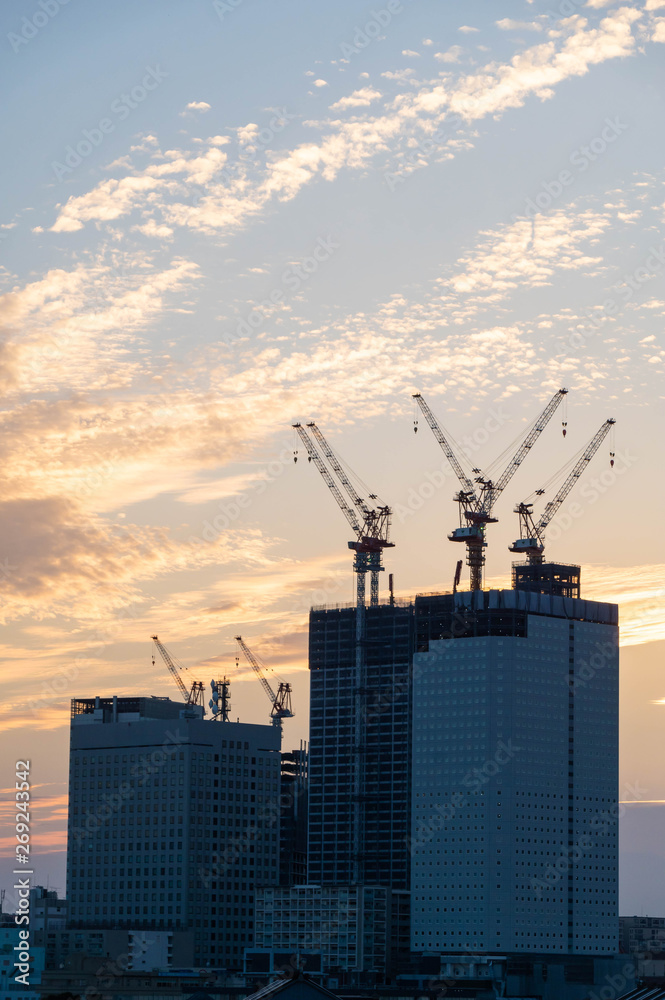夕景の建設現場 夕景の建設現場