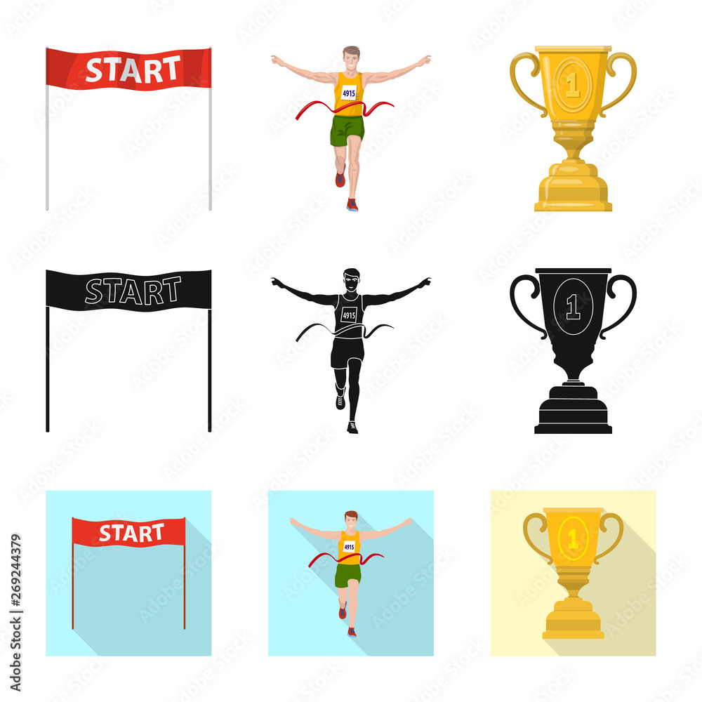Vector illustration of sport  and winner logo. Set of sport  and fitness  vector icon for stock.