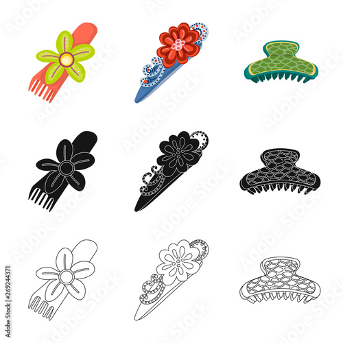 Vector illustration of beauty and fashion logo. Collection of beauty and female stock symbol for web.