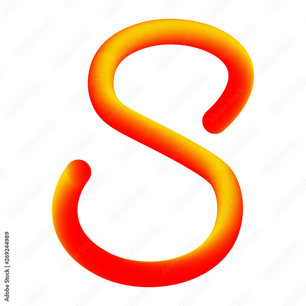 S - Letter - Red Yellow - from hand drawn colorful alphabet S - Letter - Red Yellow - from hand drawn colorful alphabet
