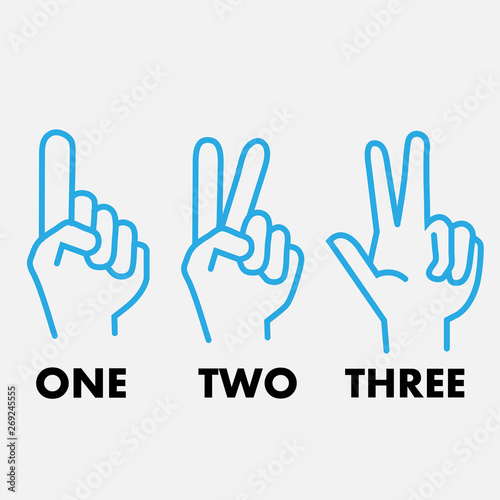 logos hands one two three ,vector illustration © sonthaya
