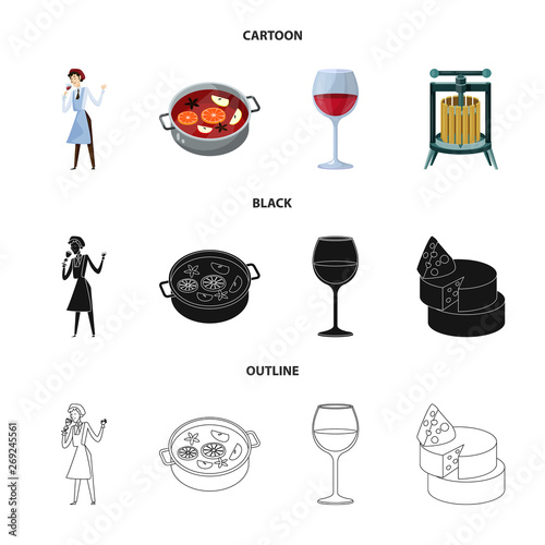 Vector design of farm and vineyard symbol. Set of farm and product stock vector illustration.