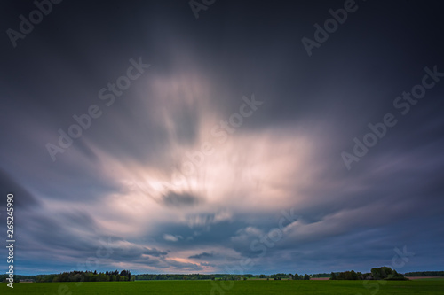 Image of dark Storm clouds in the field
