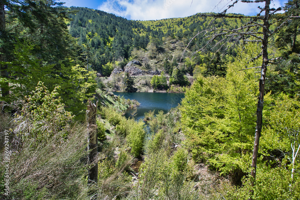 Typical mountain lake landscape, Italy.