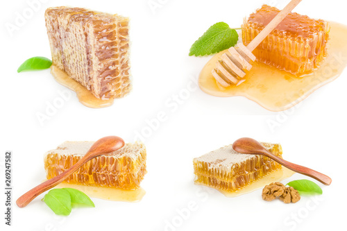 Group of sweet honey isolated over a white background