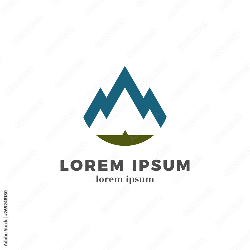 Modern Crafted Mountain Outdoor Logo