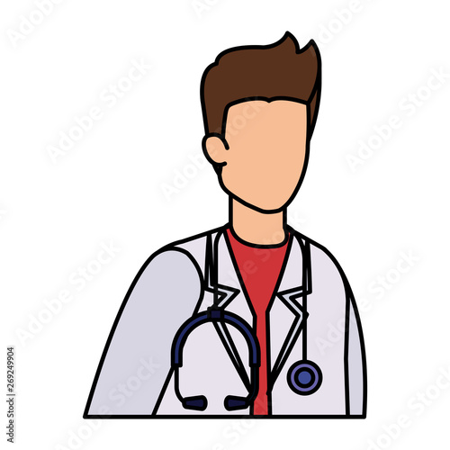 professional doctor with stethoscope character