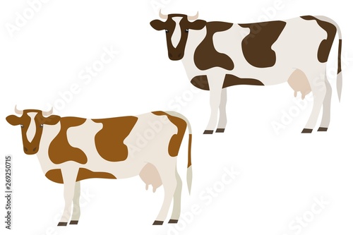 Cartoon cow. Vector illustration.