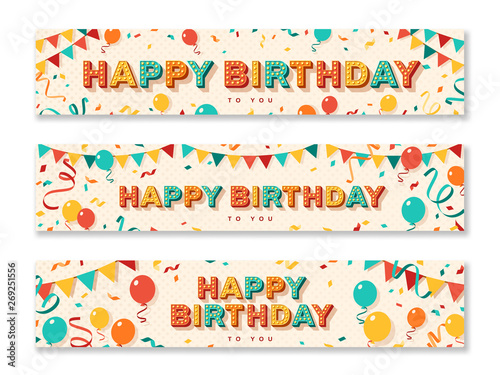 Happy Birthday greeting banners