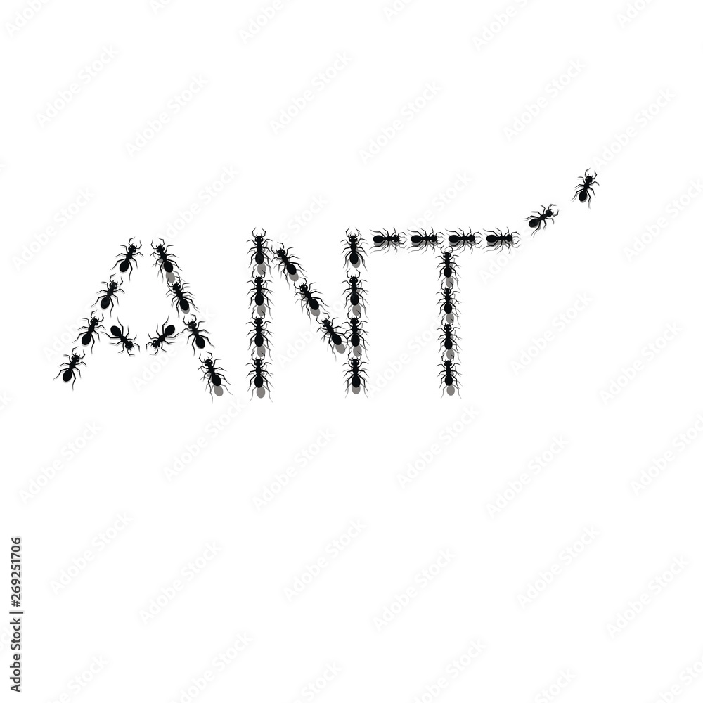 writing ant from the black ant group vector illustration writing ant from the black ant group vector illustration