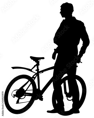 Sport people whit bike on white background