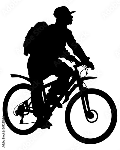 Sport people whit bike on white background