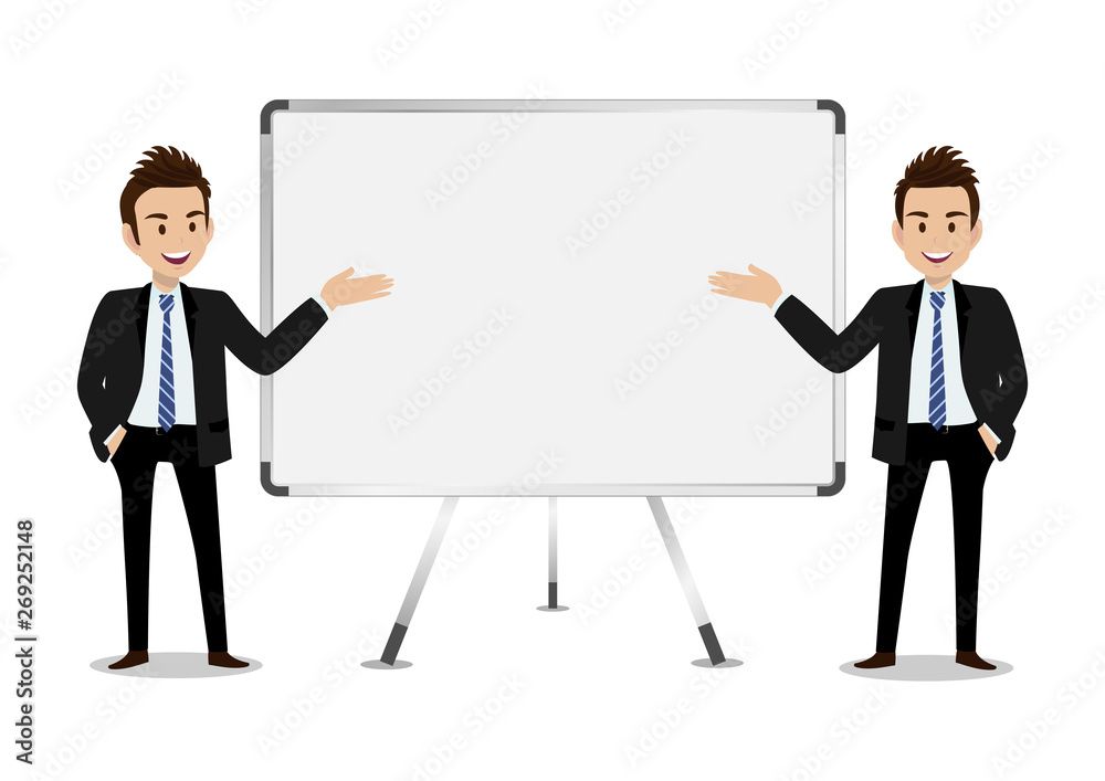 Businessman cartoon character, set of four poses. Handsome business man in office style smart suit . Vector illustration Businessman cartoon character, set of four poses. Handsome business man in office style smart suit . Vector illustration