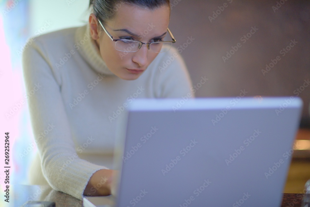 Young business woman using Laptop Young business woman using Laptop