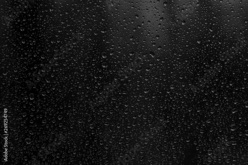 Water raindrops droplets on black background