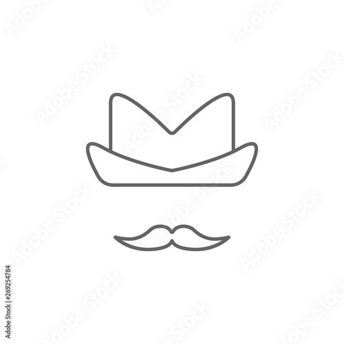 Cowboy hat USA outline icon. Signs and symbols can be used for web, logo, mobile app, UI, UX