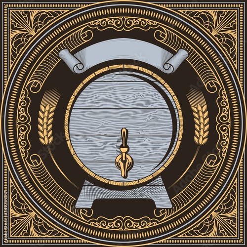 Barrel of beer decorative design