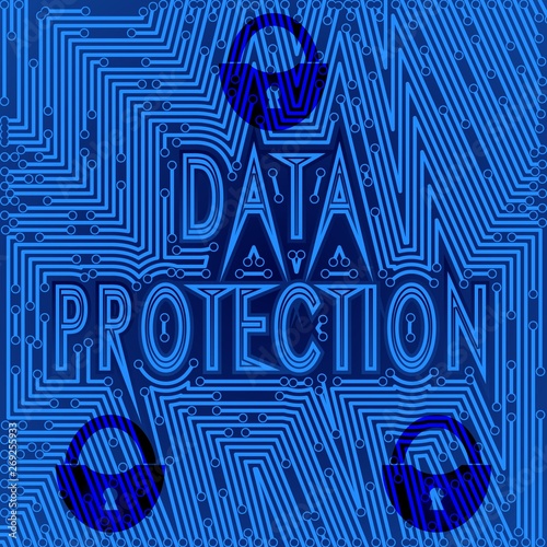 Data protection day concept background. Vector illustration.