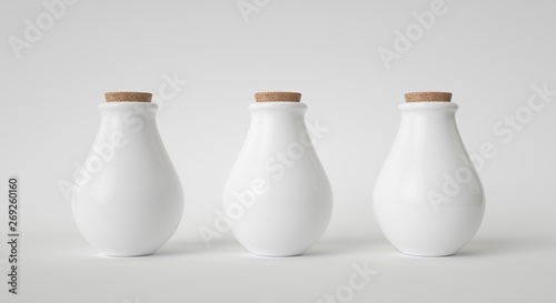 White boats with pear shape on white background.