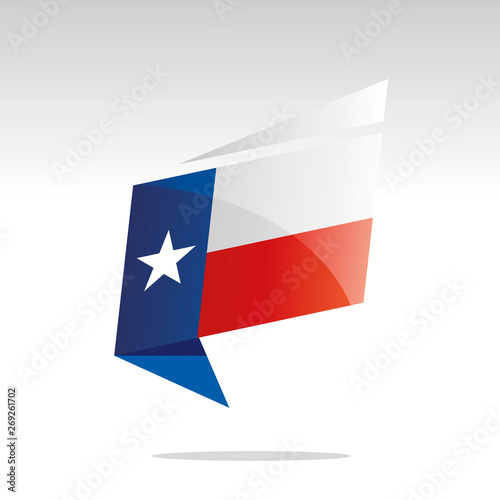 Free Download New abstract Texas flag origami logo icon button label vector - GFXLoad
