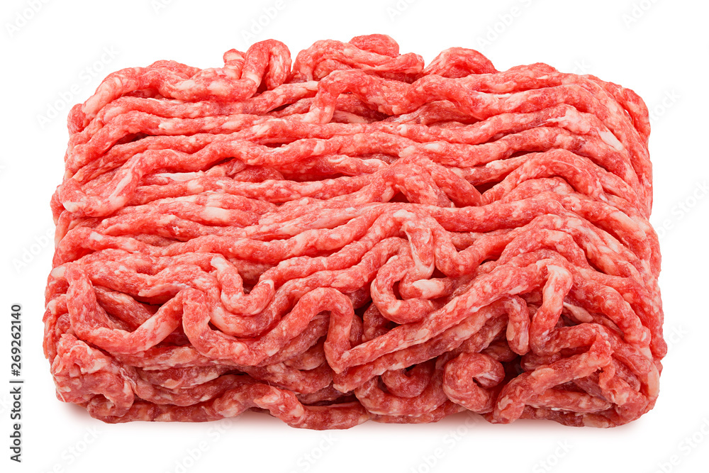 minced meat, pork, beef, forcemeat, clipping path, isolated on white background, full depth of field minced meat, pork, beef, forcemeat, clipping path, isolated on white background, full depth of field