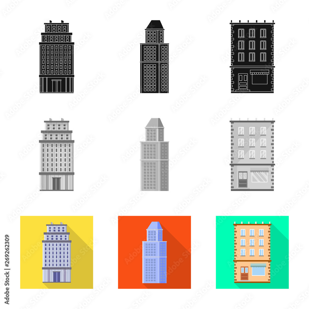 Vector illustration of municipal and center logo. Collection of municipal and estate   stock vector illustration.