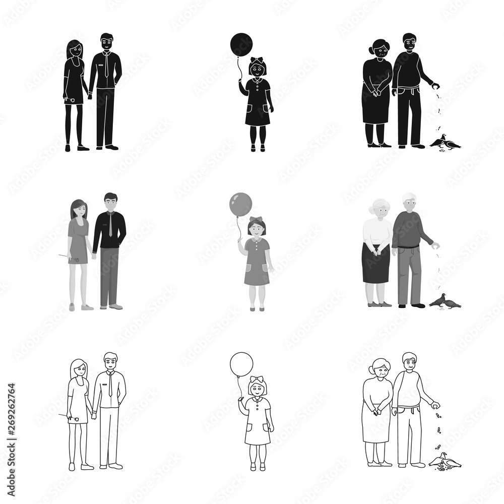 Vector design of character and avatar logo. Set of character and portrait stock vector illustration. Vector design of character and avatar logo. Set of character and portrait stock vector illustration.