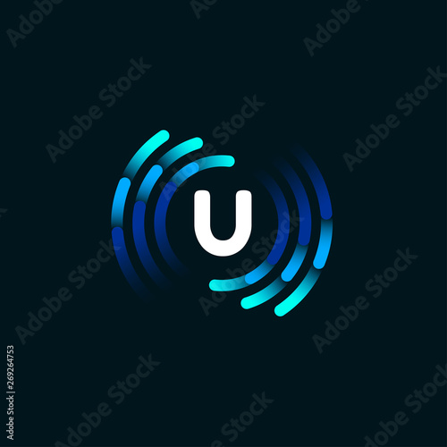 U Letter alphabet logo template