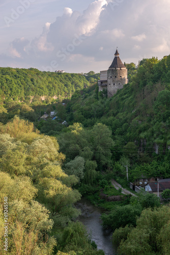 Beautiful Landscape with View of the Tower of the Medieval Fortress