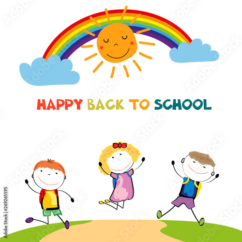 Happy boys and girls back t...