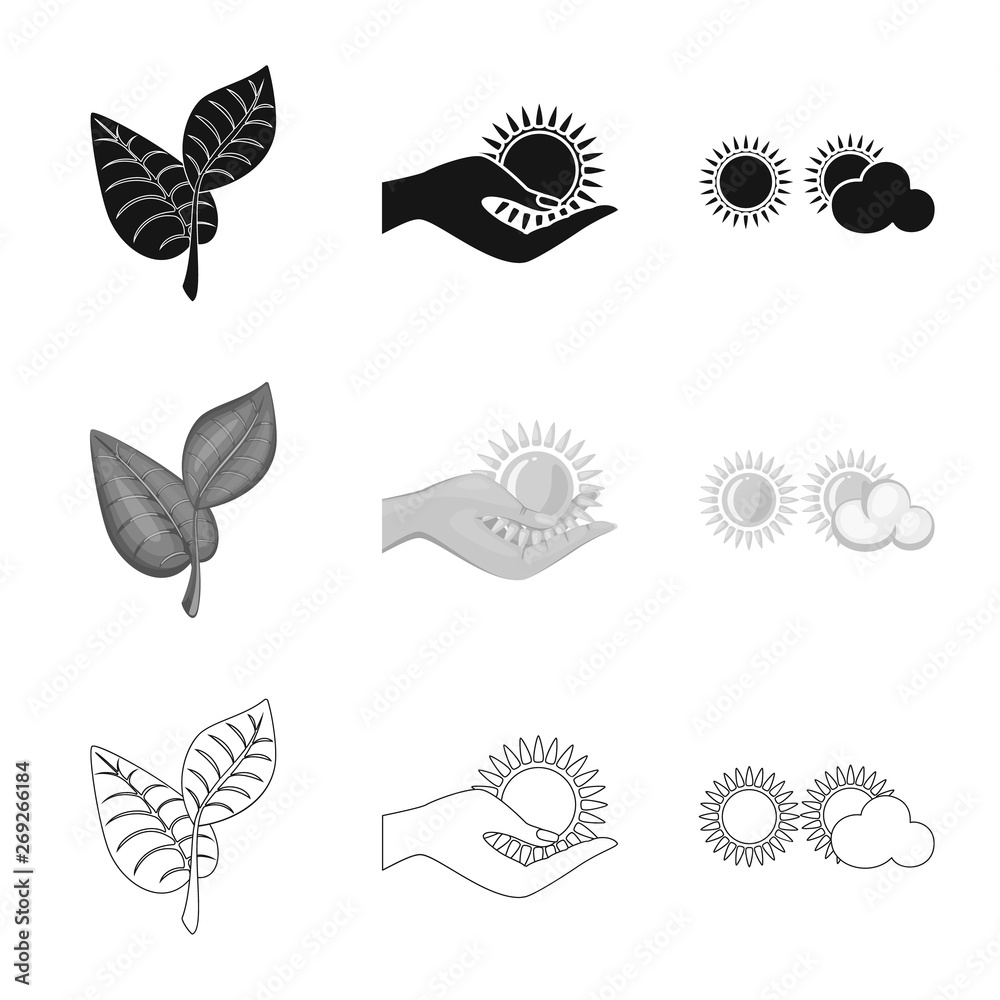 Vector illustration of innovation and technology  sign. Collection of innovation and nature  stock symbol for web.