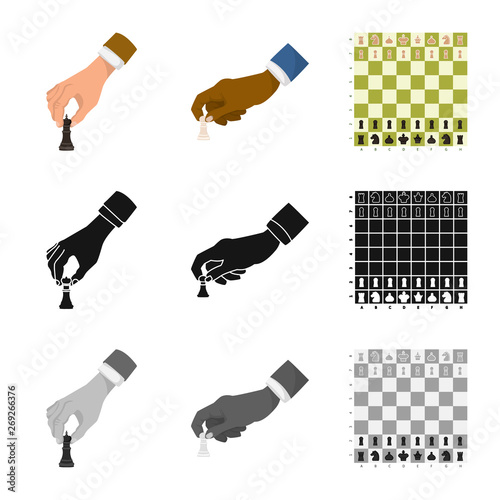 Vector design of checkmate and thin icon. Collection of checkmate and target stock vector illustration.