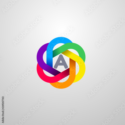 A Letter alphabet logo template