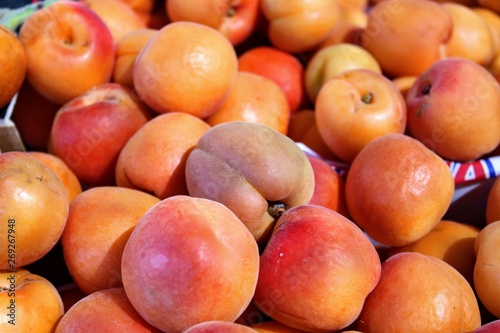 Rich and juicy apricot fruits