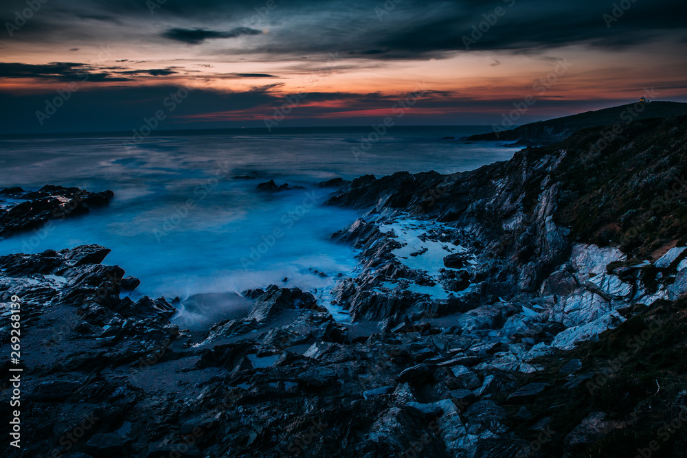 Fototapeta premium Beautiful cornish coastline in Newquay, United Kingdom