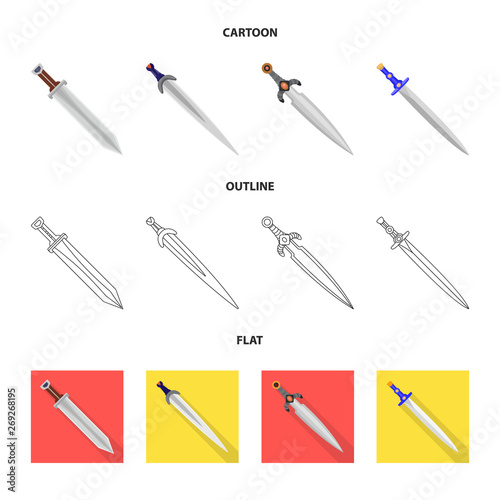 Vector illustration of game  and armor  icon. Collection of game  and blade  stock vector illustration.