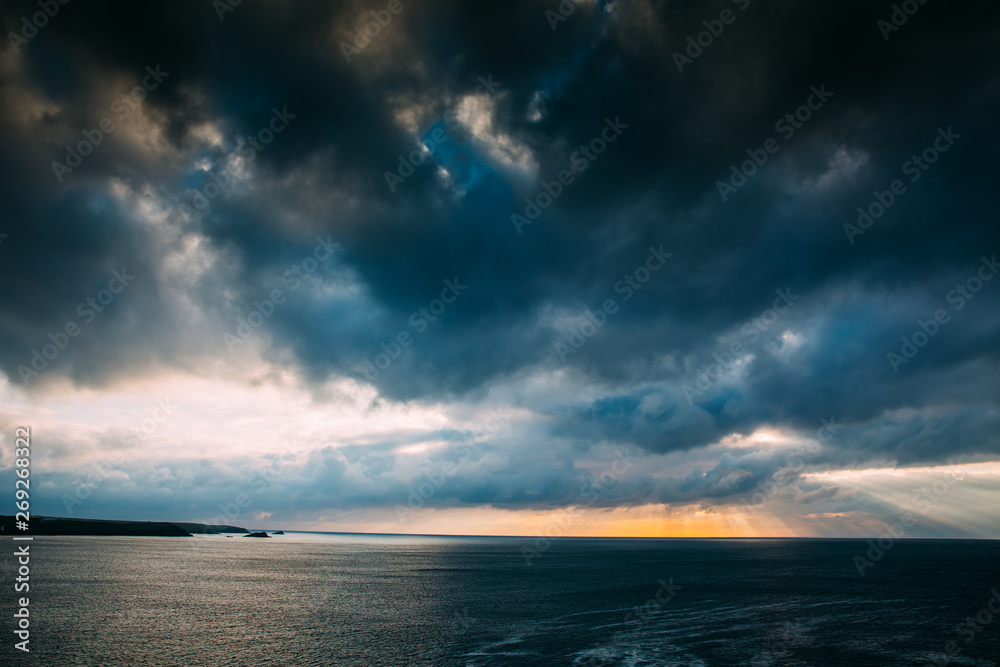 Beautiful cornish coastline in Newquay, United Kingdom Beautiful cornish coastline in Newquay, United Kingdom