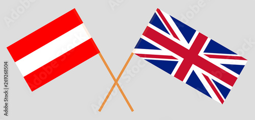 The UK and Austria. British and Austrian flags