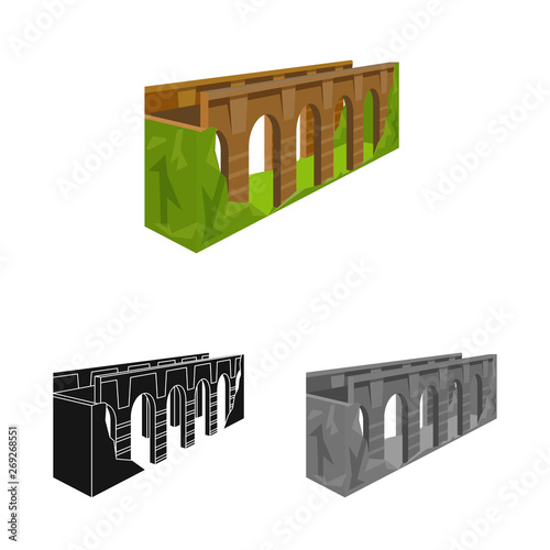 Vector design of bridge and relocation logo. Collection of bridge and column vector icon for stock.