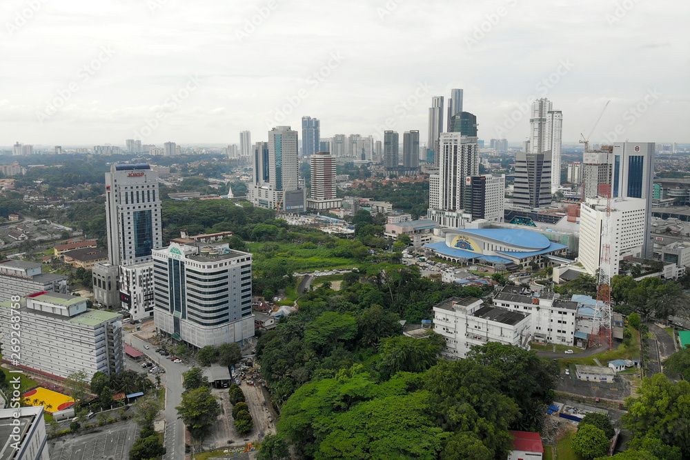 Obraz premium Aerial view of Johor Bahru City, Malaysia