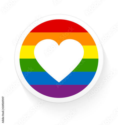 Button Regenbogen Herz