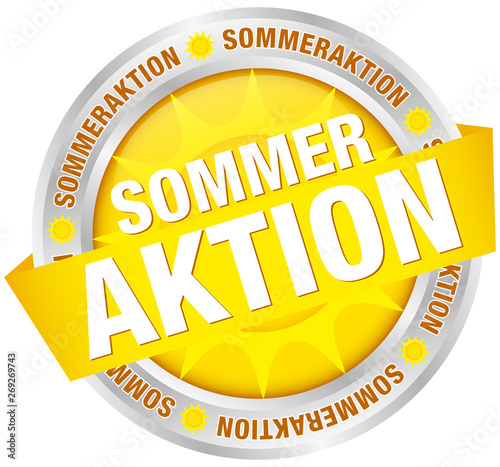 Button Banner "Sommeraktion“ Gelb/Silber